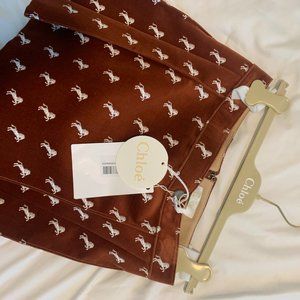 CHLOE EMBROIDERED HORSE SKIRT (38) NWT